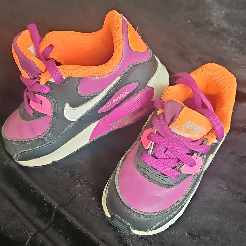Nike Kids Air Max Purple and Orange Shoes